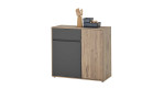 Kommode Nancy, in der Farbausführung Viking Oak und grau, Schrägansicht
