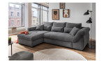 Wohnlandschaft Folkestone mit grauem Cord-Stoff bezogen, Ottomane links, Milieu-Bild