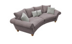 Megasofa Bordeaux in der Farbe grau-braun mit Kissen in grau braun und silber