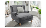 Loveseat-Sessel Bordeaux in der Farbe grau, in einem  Raum stehend