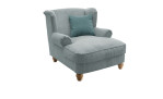 Loveseat-Sessel Bordeaux in der Farbe aqua mit einem petrolfarbenen Kissen
