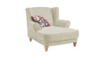 Loveseat in Pearl inklusive Zierkissen mit floralem Muster, seitliche Ansicht