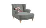 Loveseat in Anthrazit inklusive Zierkissen mit floralem Muster