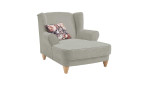 Loveseat in Light Grey inkl. Zierkissen mit floralem Muster