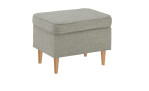 Hocker in Light Grey, Füße Eiche Natur 