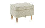 Hocker in Pearl, Füße Eiche Natur