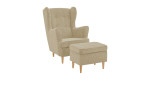 Sessel und Hocker in Sand
