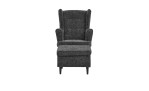 Sessel mit Hocker in Anthrazit, Füße Schwarz