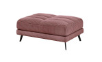 Hocker Husum in Flamingo, Cord Optik,schwarze Füße, seitliche Ansicht
