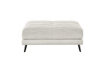 Hocker Husum in Ivory, Cord Optik,schwarze Füße