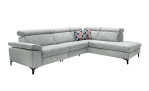 Komfort-Ecksofa VIA TARO, in der Farbausführung Grau mit Kissen