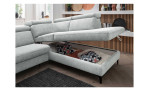 Komfort-Ecksofa VIA TARO, in der Farbausführung Grau, mit dem Stauraum