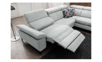 Komfort-Ecksofa VIA TARO, in der Farbausführung Grau, mit der Relaxfunktion im linken Element