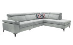 Basis-Ecksofa VIA TARO in der Farbe Grau mit einem Kissen