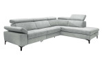 Basis-Ecksofa VIA TARO in der Farbe Grau mit einer Kopfteilverstellung im rechen Element