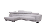 Komfort-Ecksofa VIA ARTEON in der Farbe grau, Frontansicht mit Kopfteilverstellungen
