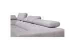 Komfort-Ecksofa VIA ARTEON in der Farbe grau, Detailbild von den Kopfstützen mit Funktion