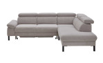 Komfort-Ecksofa, in der Farbausführung Silber, Frontansicht