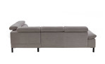 Komfort-Ecksofa, in der Farbausführung Silber, Rückansicht