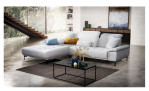 Komfort- Ecksofa Florenz Comfort, in der Farbausführung Silber, mit der Rückenlehnenfunktion