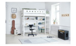 Hochbett White mit Leiter auf der rechten Seite von vorne im Kinderzimmer.