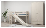 Halbhochbett Classic von Flexa in Kiefer massiv weiß, mit Rutsche und Leiter, im Milieu
