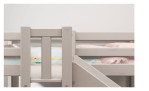 Halbhochbett Classic von Flexa in Kiefer massiv grau, Nahaufnahme der Seitenteile