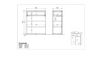Kommode Owingen in weiß, Skizze mit Maßen