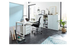 Rollcontainer Madera im Dekor Weiß mit Glasauflage, Milieu