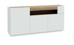 Sideboard Lüttich, in der Farbkombi Secret grey / Valesica oak, Schrägansicht