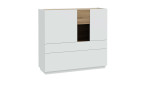 Highboard Lüttich, in der Farb Kombi. Secret grey / Valecia oak, Schrägansicht