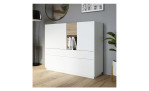 Highboard Lüttich, in der Farb Kombi. Secret grey / Valecia oak, in einem Raum stehend
