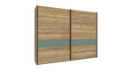 Kleiderschrank Winston in der Farbkombi Mauvella oak / Salbeigrün, Schrägansicht