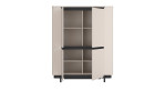Highboard Venedig in Sand mit 2 Drehtüren, offene Ansicht