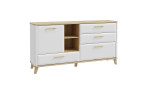 Sideboard Waldeck weiß mit Holzabsetzung