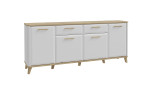 Sideboard Waldeck weiß mit Holzabsetzung 