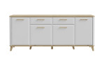 Sideboard Waldeck weiß mit Holzabsetzung Fronansicht