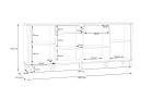Sideboard Waldeck Skizze bemaßt