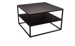Couchtisch Martin 3 mit Tischplatte aus Keramik in Betongrau und schwarzem Gestell aus Metall