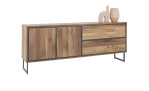 Sideboard Trapani, in der Farbausführung Eiche, Schrägansicht