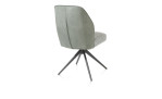 Stuhl Bell mit Bezug aus Flachgewebe und Microfaser in Mint / Olive sowie Gestell aus Metall/Stahl in Graphit, Rückansicht