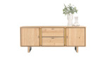 Sideboard Shimanto mit Fronten und Korpus mit Echtholzfurnier Eiche natur und Gestell aus Metall in Graphit, Draufsicht