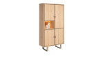 Schrank Shimanto mit Fronten und Korpus mit Echtholzfurnier Eiche natur und Gestell aus Metall in Graphit