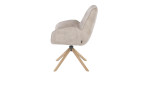 Armlehnstuhl Riley in beige-grau Gestell in Eiche, seitliche Ansicht