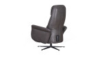 Basis-Relaxsessel in der Farbausführung Onyx, in Leder, Hinten-Schrägansicht, rechts