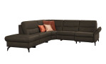 Basis - Polsterecke 1468, in der Farbe Dunkelbraun, Leder