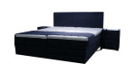 Komfort Boxspringbett mit Motor vito Azuro in der Farbausführung blau mit Nachtkonsolen