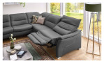 Wohnlandschaft Sacramento in einem Echtlederbezug in Charcoal. Mit gezeigter Wall-Away Funktion.
