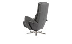 Relaxsessel Everett in einerm Echtlederbezug in Charcoal. Schräge Rückenansicht