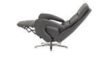 Relaxsessel Everett in einerm Echtlederbezug in Charcoal. Mit gezeigter Funktion